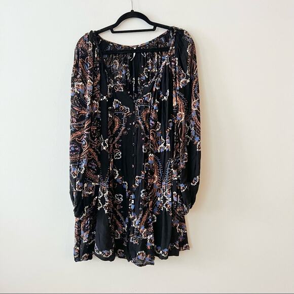 Free People Boho Paisley Print Swing Dress - Picture 2 of 6